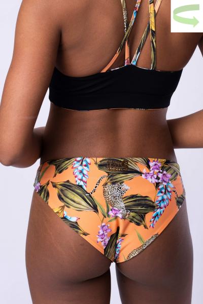 Africa Orange Bikini Bottom Slim -  Reversible